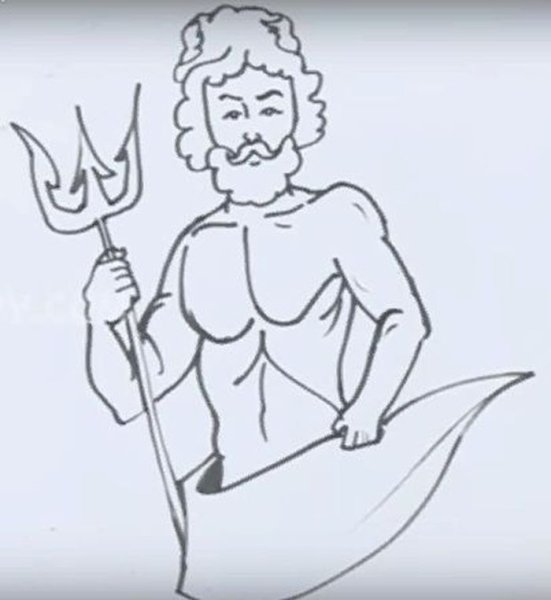 Посейдон раскраска