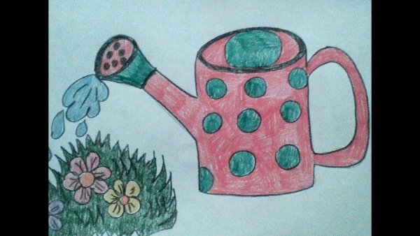 Рисование лейки в средней группе