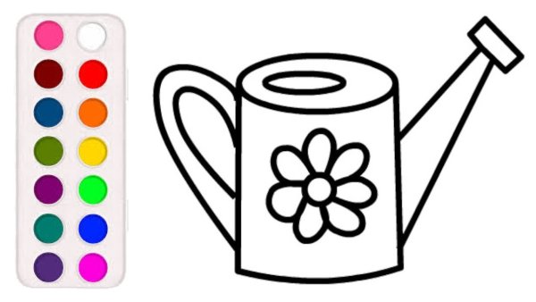 Лейка раскраска для малышей