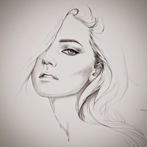 Девушка карандашом