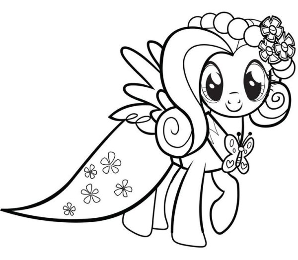 Раскраска пони Флаттершай