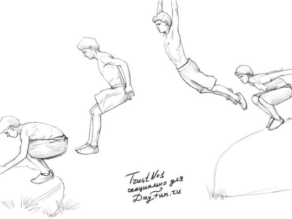 Человек в движении рисунок