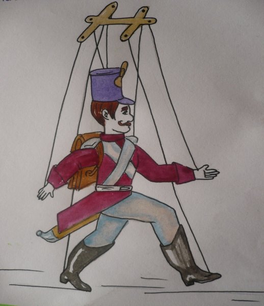 Марионетка раскраска для детей