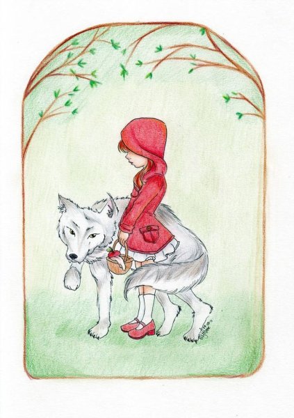 Нарисовать рисунок на тему красная шапочка