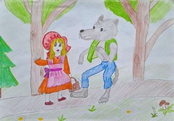 Рисунок на тему красная шапочка