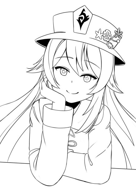 Разукрашки Геншин Импакт ху Тао