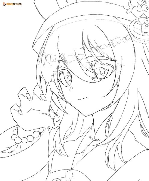 Ху Тао раскраска