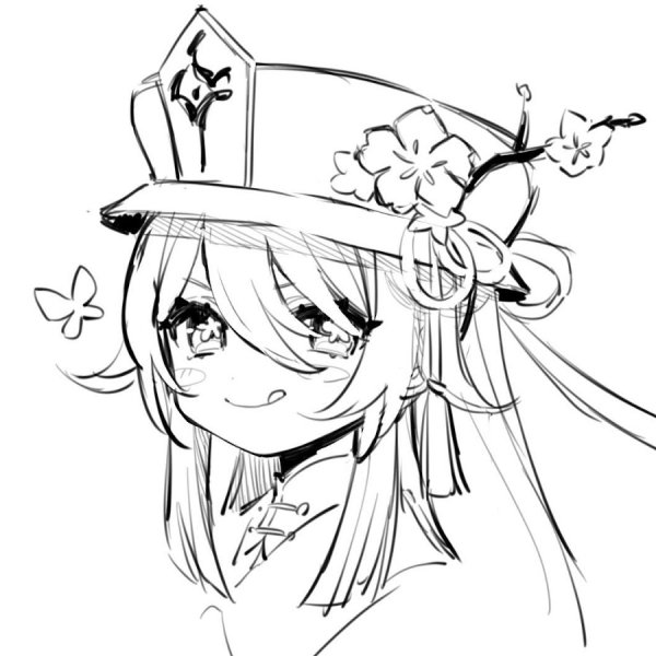 Геншин Impact ху Тао срисовка