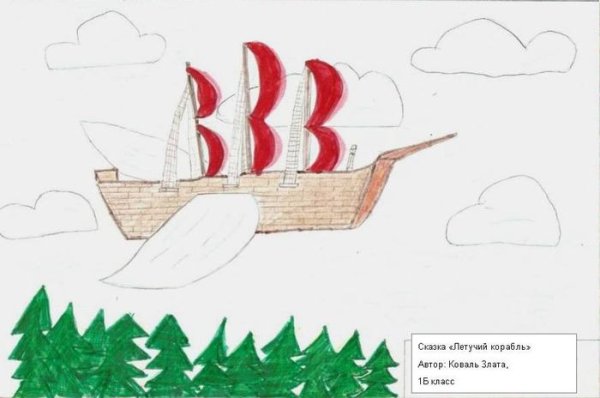 Иллюстрация к сказке Летучий корабль