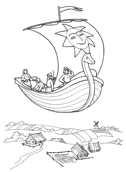 Рисунок на тему Летучий корабль 3 класс