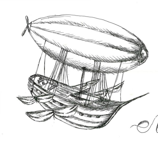 Летающий корабль раскраска