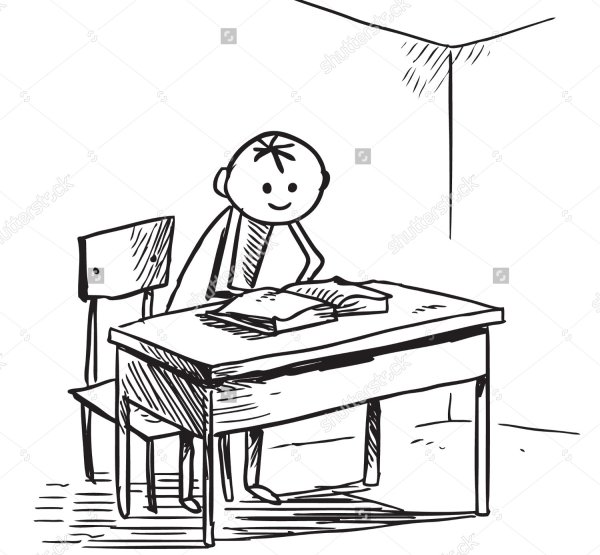 Мальчик сидит за партой