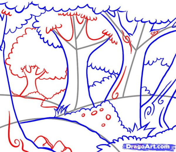 Учимся рисовать лес