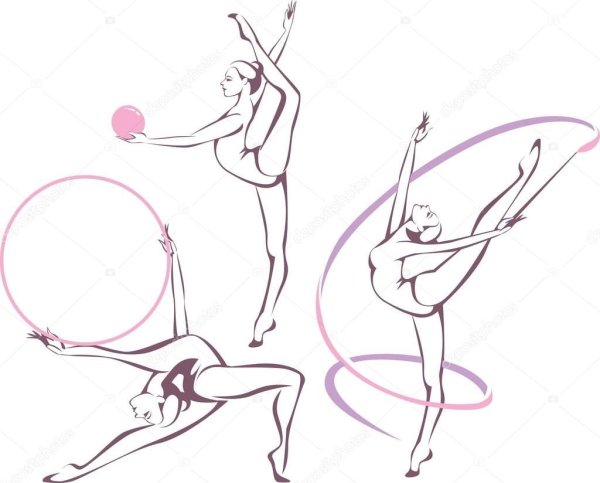 Рисунки гимнасток для срисовки