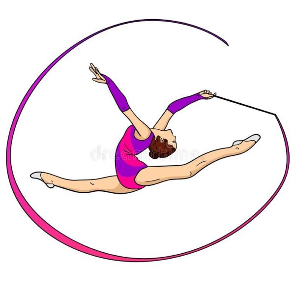 Гимнастка с лентой рисунок