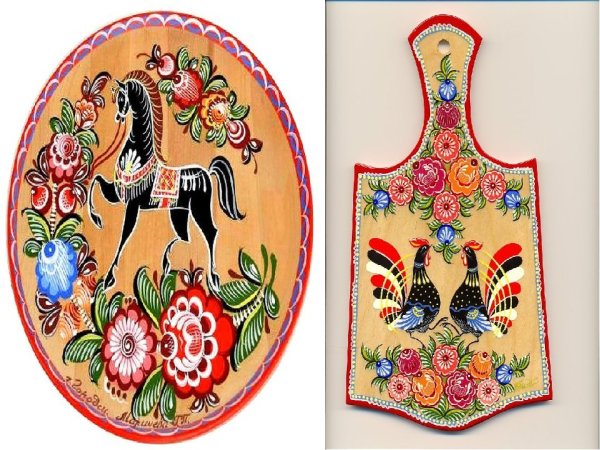 Городецкая роспись теневка