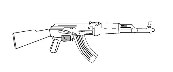 Раскраска автомат Калашникова АК-47