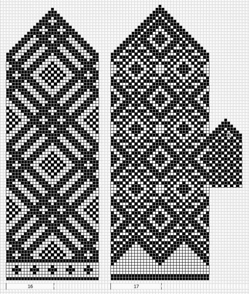 Варежки жаккардом