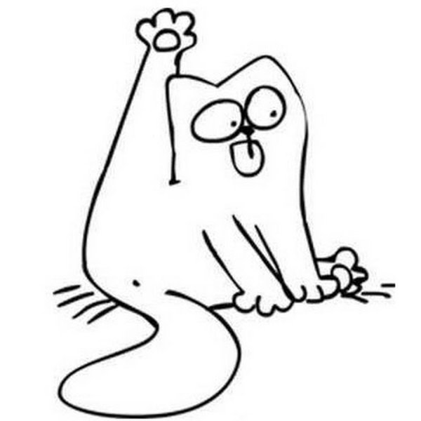 Рисунки для срисовки для начинающих кот Саймон