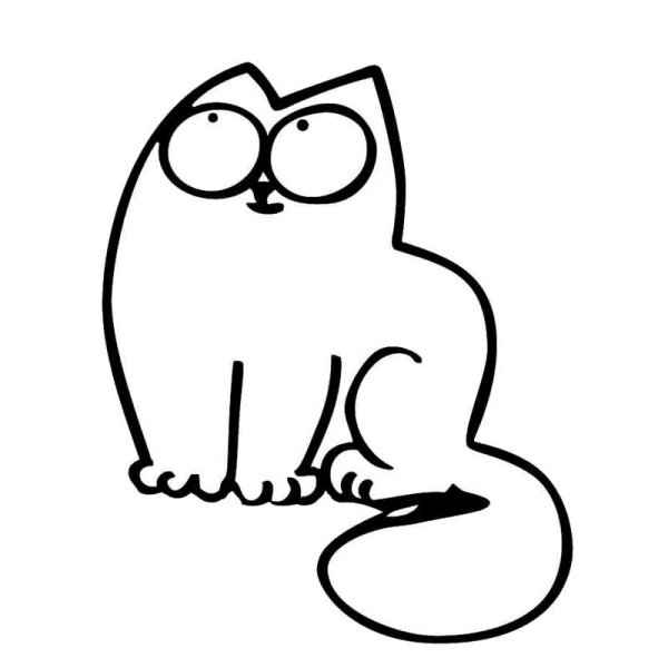 Кот с сердечком раскраска