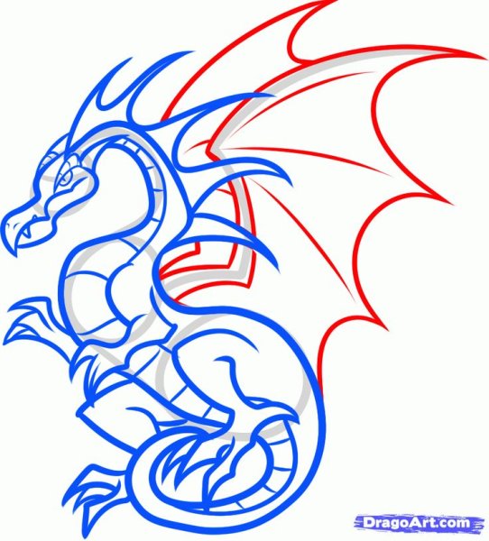 Дракон рисунок карандашом для срисовки