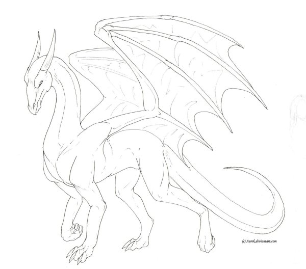 Дракон рисунок карандашом