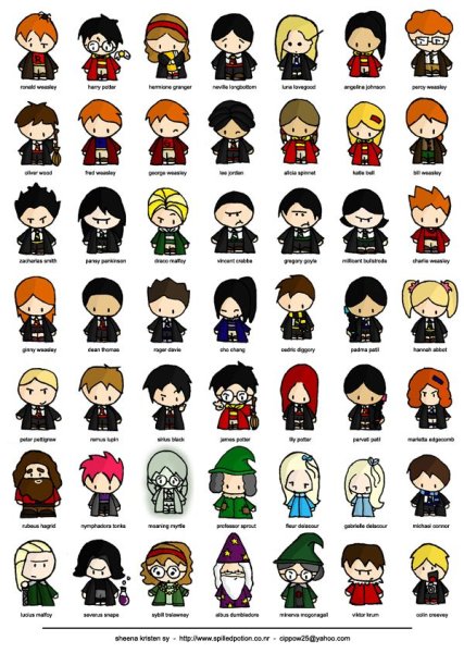 Гарри Поттер наклейки черно белые