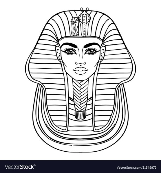 Раскраски Египет фараон Тутанхамон
