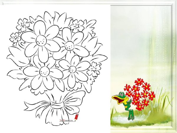 Букет цветов карандашом для детей