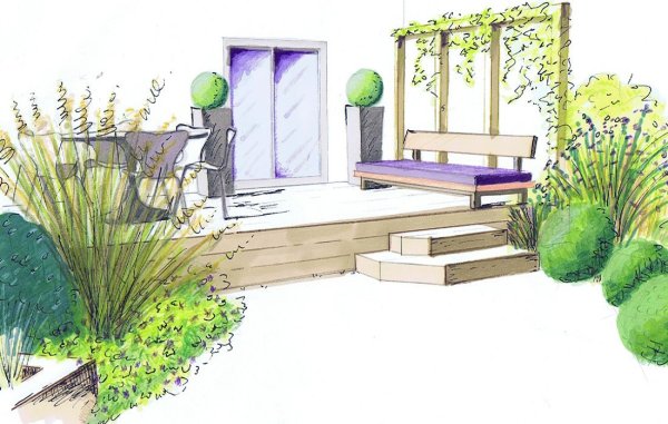 Ландшафтный дизайн зарисовки