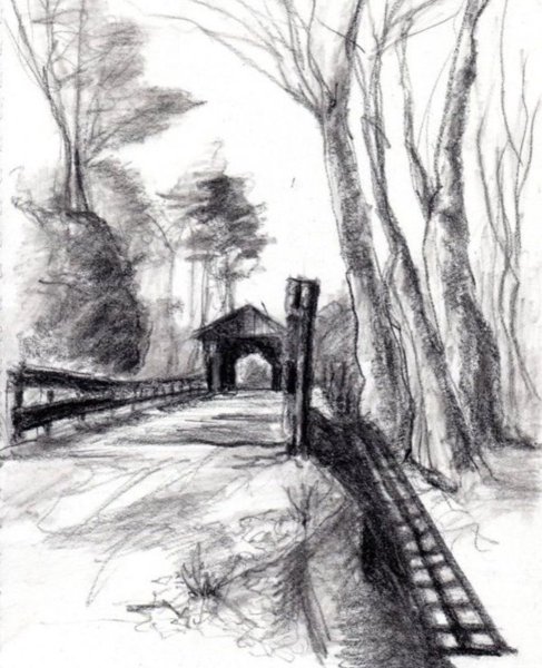 Пейзаж карандашом