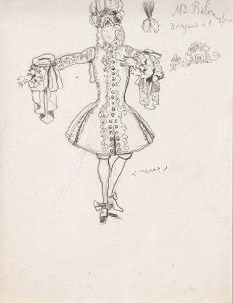 Эскиз театрального костюма в цвете