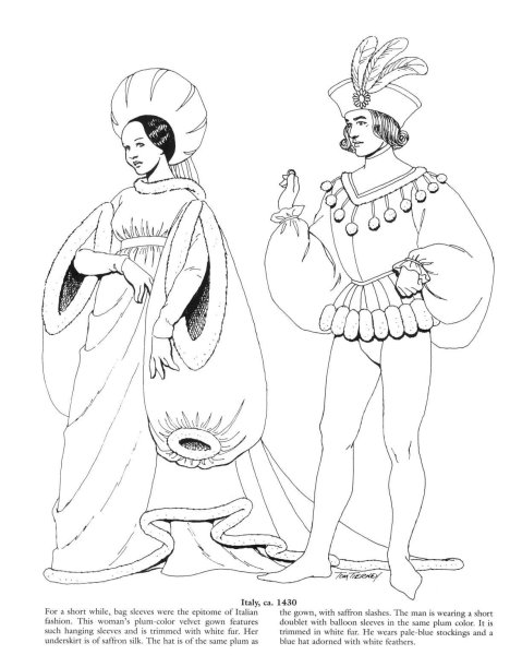 Костюм средних веков эскизы