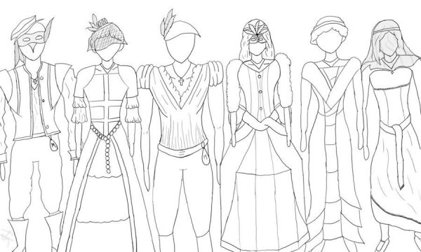 Эскиз исторического костюма