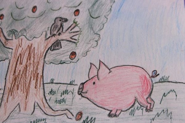 Иллюстрации к басням Крылова свинья под дубом 5 класс