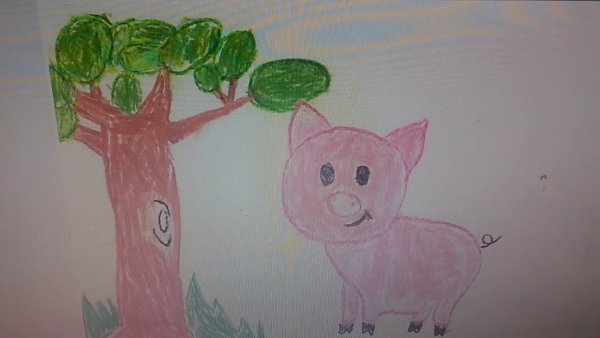 Рисунок на тему свинья под дубом