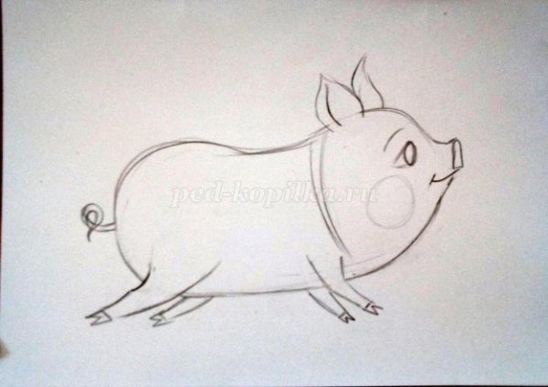 Лёгкая иллюстрация к басне свинья под дубом