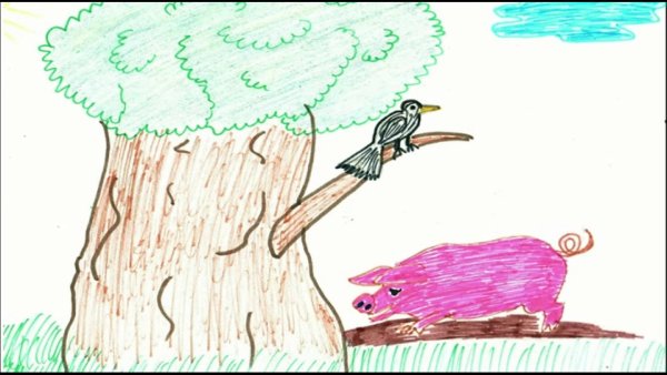 Свинья под дубом рисунок 5 класс легкий