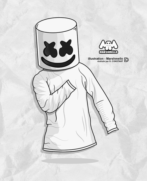 Маршмеллоу певец раскраска