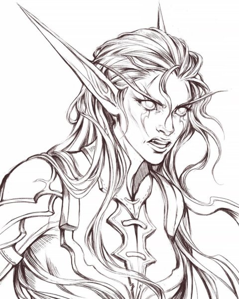 Эльф черно белый