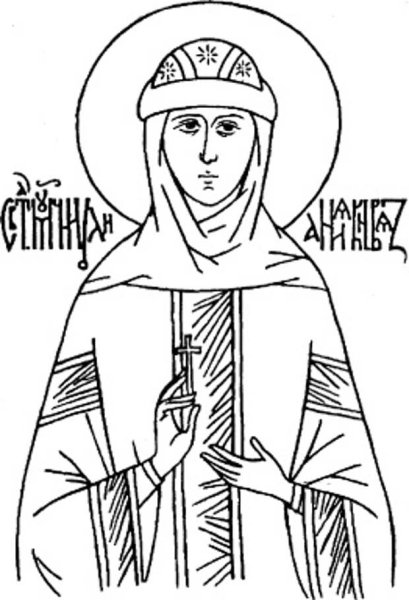 Княжна Ольга княгиня Киевская карандашом