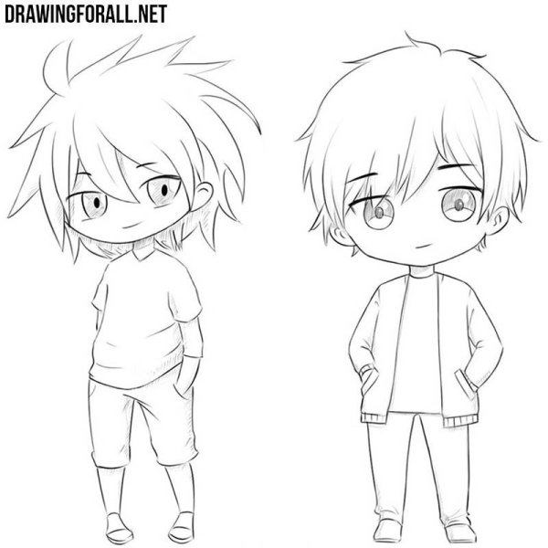 Чиби мальчики для срисовки