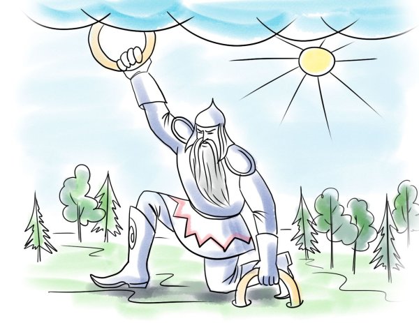 Разукрашка Илья Муромец богатырь