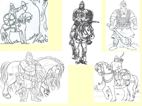 Рисунок к былине Илья Муромец и Соловей разбойник