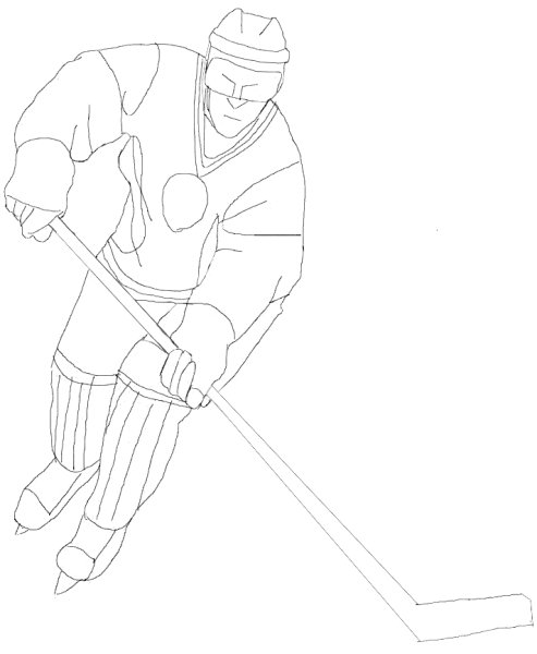 Зарисовки карандашом хоккеистов