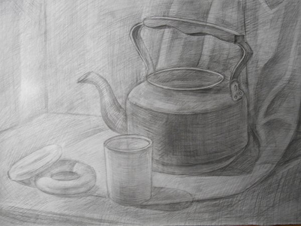 Рисунок кружки карандашом