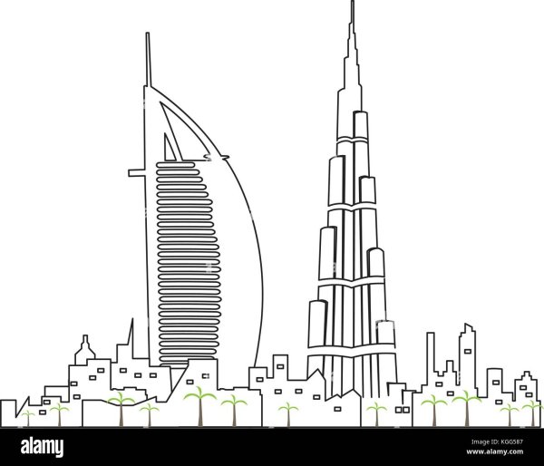 Раскраска Дубай Бурдж Халиф