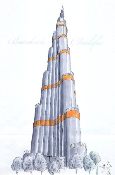 Рисунок Бурдж Бурдж Халифа