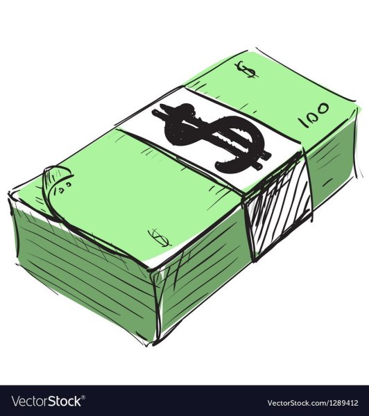 Мешок с деньгами карандашом