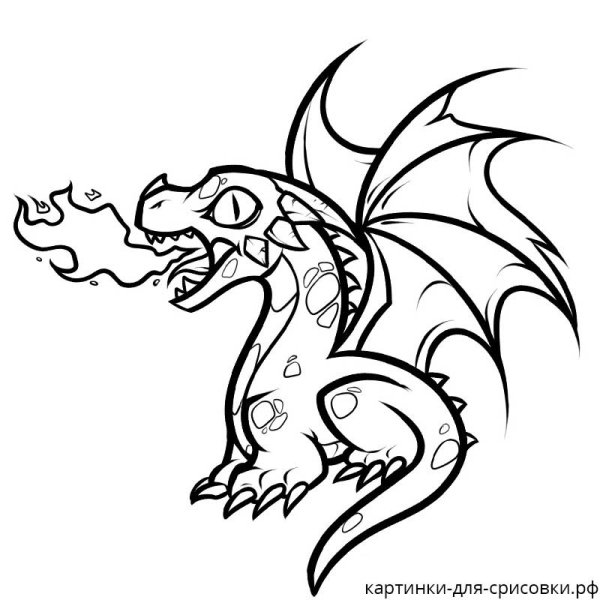 Дракон простым карандашом